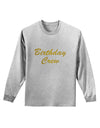 Birthday Crew Text Adult Long Sleeve Shirt by TooLoud-TooLoud-AshGray-Small-Davson Sales