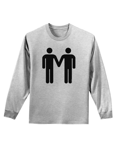 Gay Men Holding Hands Symbol Adult Long Sleeve Shirt-Long Sleeve Shirt-TooLoud-AshGray-Small-Davson Sales