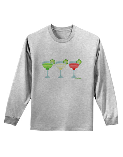 Margaritas - Mexican Flag Colors - Cinco de Mayo Adult Long Sleeve Shirt by TooLoud-Long Sleeve Shirt-TooLoud-AshGray-Small-Davson Sales