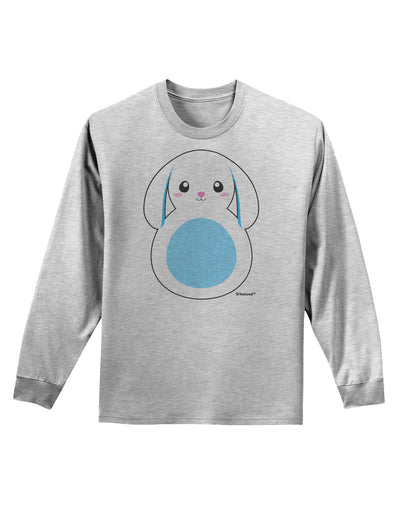 Cute Bunny with Floppy Ears - Blue Adult Long Sleeve Shirt by TooLoud-Long Sleeve Shirt-TooLoud-AshGray-Small-Davson Sales