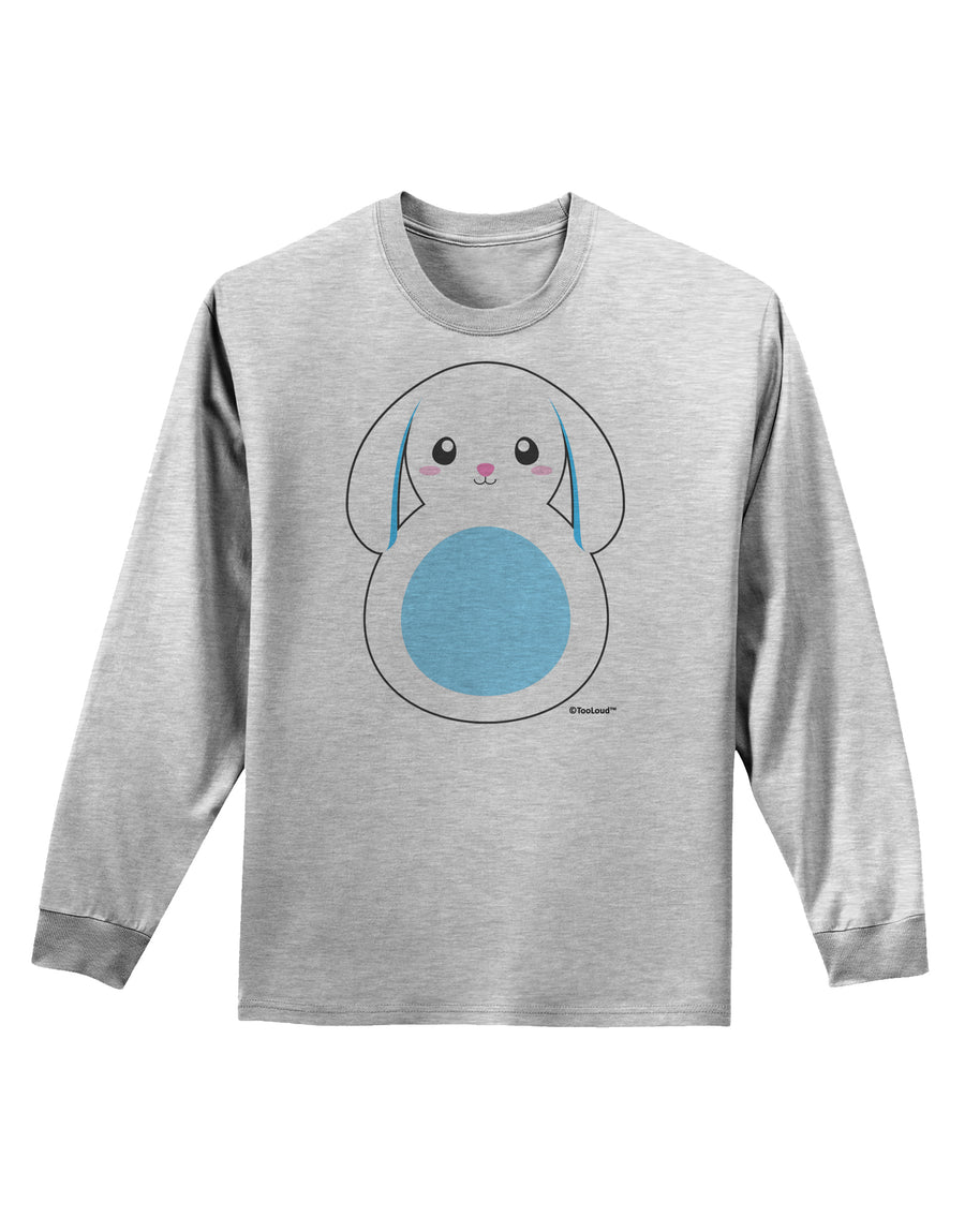 Cute Bunny with Floppy Ears - Blue Adult Long Sleeve Shirt by TooLoud-Long Sleeve Shirt-TooLoud-White-Small-Davson Sales