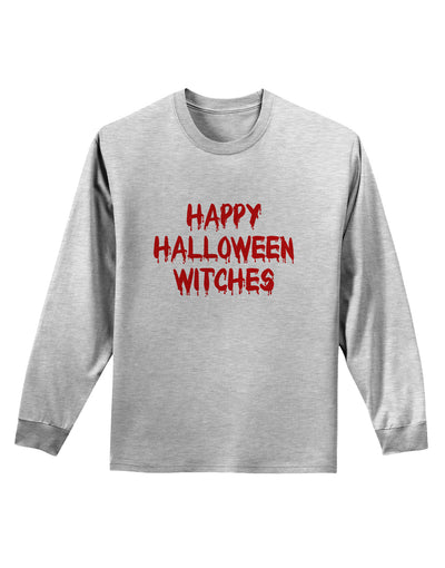 Happy Halloween Witches Blood Red Adult Long Sleeve Shirt-Long Sleeve Shirt-TooLoud-AshGray-Small-Davson Sales