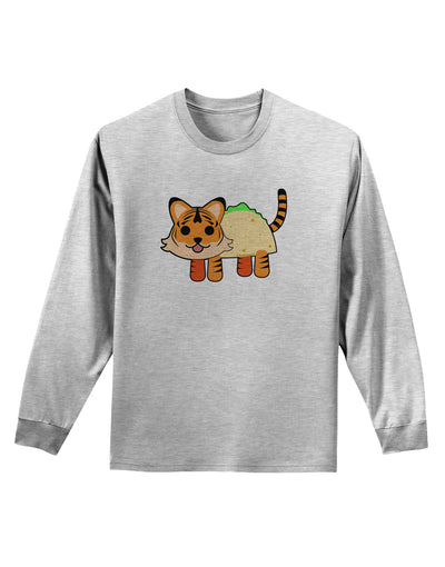 Cute Taco Tiger Adult Long Sleeve Shirt-Long Sleeve Shirt-TooLoud-AshGray-Small-Davson Sales