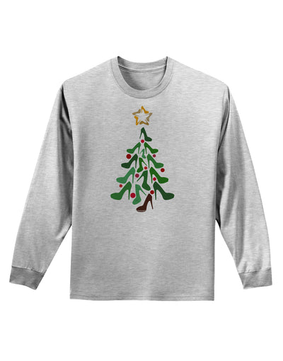 High Heels Shoes Christmas Tree Adult Long Sleeve Shirt-Long Sleeve Shirt-TooLoud-AshGray-Small-Davson Sales