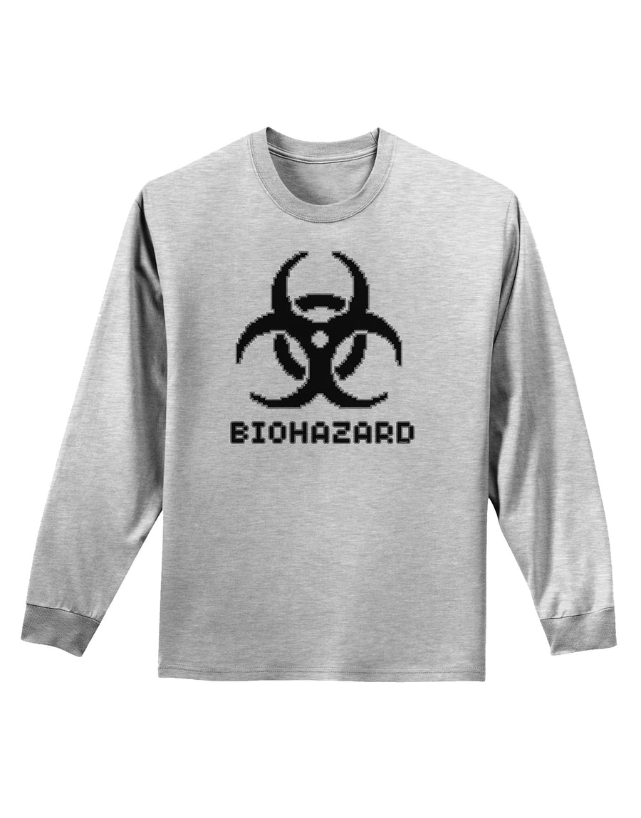 Biohazard Symbol Pixels - Apocalypse Adult Long Sleeve Shirt-Long Sleeve Shirt-TooLoud-White-Small-Davson Sales