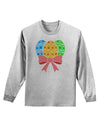 Easter Eggs With Bow Adult Long Sleeve Shirt by TooLoud-Long Sleeve Shirt-TooLoud-AshGray-Small-Davson Sales