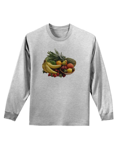 Fruit Basket Still Life Adult Long Sleeve Shirt-Long Sleeve Shirt-TooLoud-AshGray-Small-Davson Sales