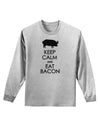 Keep Calm and Eat Bacon Adult Long Sleeve Shirt-Long Sleeve Shirt-TooLoud-AshGray-Small-Davson Sales