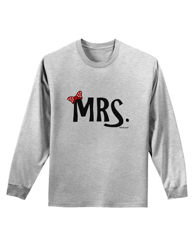 Matching Mr and Mrs Design - Mrs Bow Adult Long Sleeve Shirt by TooLoud-Long Sleeve Shirt-TooLoud-AshGray-Small-Davson Sales