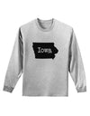 Iowa - United States Shape Adult Long Sleeve Shirt by TooLoud-Long Sleeve Shirt-TooLoud-AshGray-Small-Davson Sales