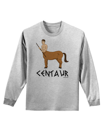 Greek Mythology Centaur Design - Color - Text Adult Long Sleeve Shirt by TooLoud-Long Sleeve Shirt-TooLoud-AshGray-Small-Davson Sales