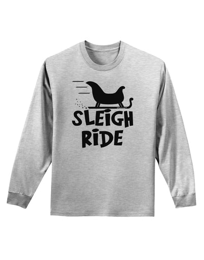 Sleigh Ride BnW Adult Long Sleeve Shirt-Long Sleeve Shirt-TooLoud-AshGray-Small-Davson Sales