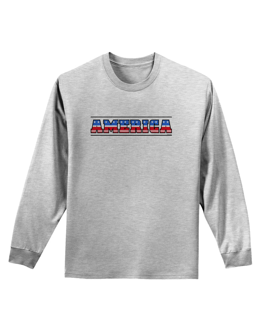 America Stars and Stripes Adult Long Sleeve Shirt-Long Sleeve Shirt-TooLoud-White-Small-Davson Sales