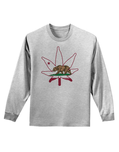 California Bear Leaf Design Adult Long Sleeve Shirt by TooLoud-Long Sleeve Shirt-TooLoud-AshGray-Small-Davson Sales