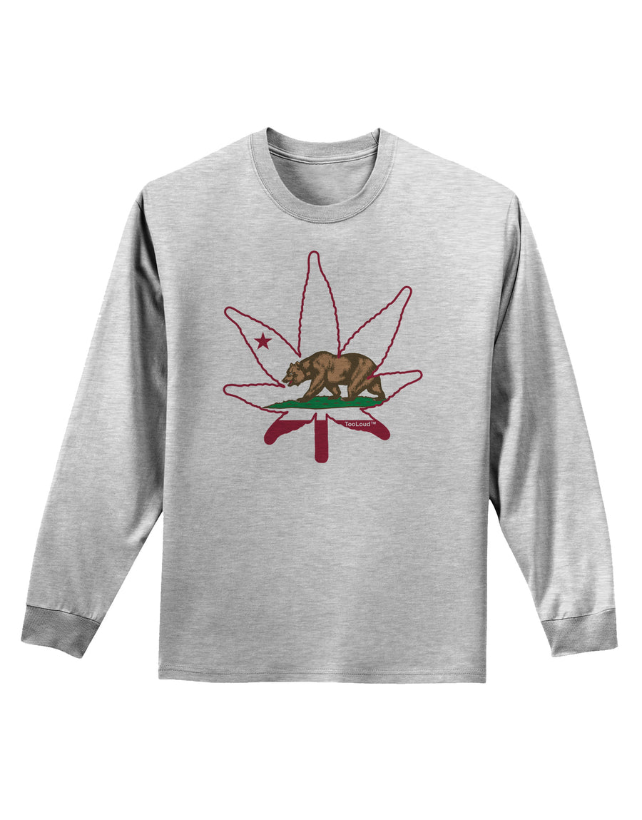 California Bear Leaf Design Adult Long Sleeve Shirt by TooLoud-Long Sleeve Shirt-TooLoud-White-Small-Davson Sales