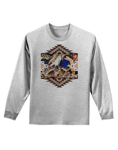 Native American Dancer 1 Adult Long Sleeve Shirt-Long Sleeve Shirt-TooLoud-AshGray-Small-Davson Sales