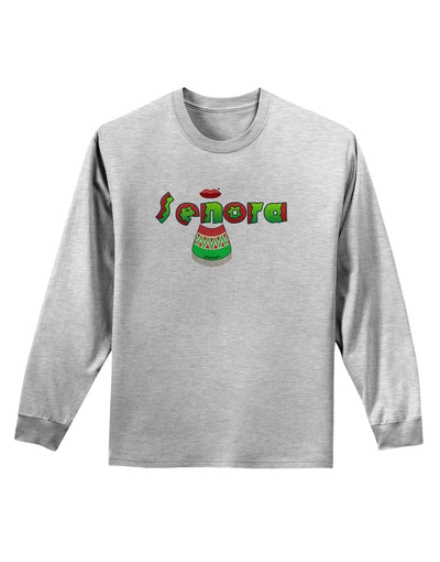 Senora Poncho Adult Long Sleeve Shirt-Long Sleeve Shirt-TooLoud-AshGray-Small-Davson Sales