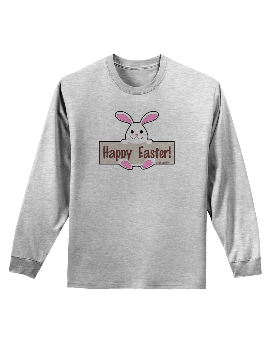 Cute Bunny - Happy Easter Adult Long Sleeve Shirt by TooLoud-Long Sleeve Shirt-TooLoud-White-Small-Davson Sales