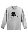 Alaska - United States Shape Adult Long Sleeve Shirt by TooLoud-Long Sleeve Shirt-TooLoud-AshGray-Small-Davson Sales