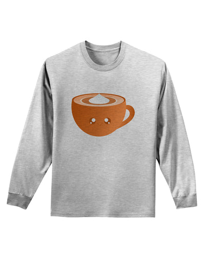 Cute Holiday Drink Pumpkin Spice Latte Adult Long Sleeve Shirt-Long Sleeve Shirt-TooLoud-AshGray-Small-Davson Sales