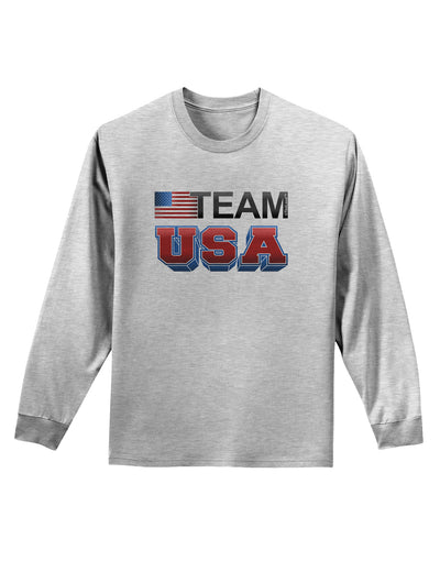 Sporty Team USA Adult Long Sleeve Shirt-Long Sleeve Shirt-TooLoud-AshGray-Small-Davson Sales