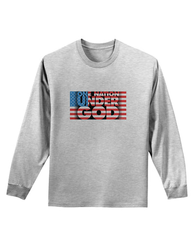 One Nation Under God Adult Long Sleeve Shirt-Long Sleeve Shirt-TooLoud-AshGray-Small-Davson Sales