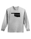 Oklahoma - United States Shape Adult Long Sleeve Shirt by TooLoud-Long Sleeve Shirt-TooLoud-AshGray-Small-Davson Sales