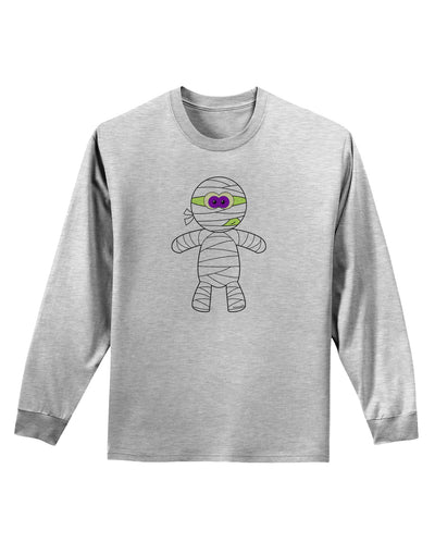 Cute Mummy Halloween Adult Long Sleeve Shirt-Long Sleeve Shirt-TooLoud-AshGray-Small-Davson Sales