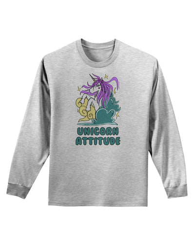 Unicorn Attitude Adult Long Sleeve Shirt-Long Sleeve Shirt-TooLoud-AshGray-Small-Davson Sales