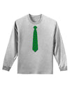 Clover Pattern Tie St Patrick's Day Adult Long Sleeve Shirt-Long Sleeve Shirt-TooLoud-AshGray-Small-Davson Sales