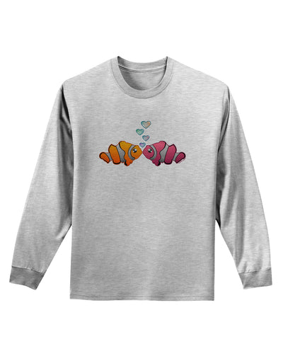 Kissy Clownfish Adult Long Sleeve Shirt-Long Sleeve Shirt-TooLoud-AshGray-Small-Davson Sales