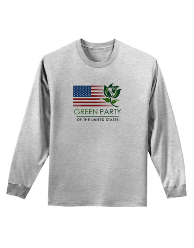 Green Party US Flag Adult Long Sleeve Shirt-Long Sleeve Shirt-TooLoud-AshGray-Small-Davson Sales