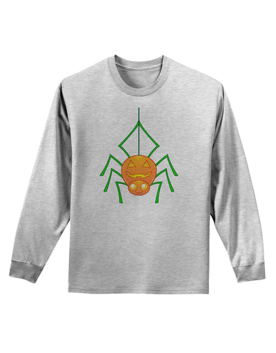 Cute Pumpkin Spider - Halloween Adult Long Sleeve Shirt-Long Sleeve Shirt-TooLoud-AshGray-Small-Davson Sales