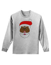 Black Santa Claus Face Christmas Adult Long Sleeve Shirt-Long Sleeve Shirt-TooLoud-AshGray-Small-Davson Sales