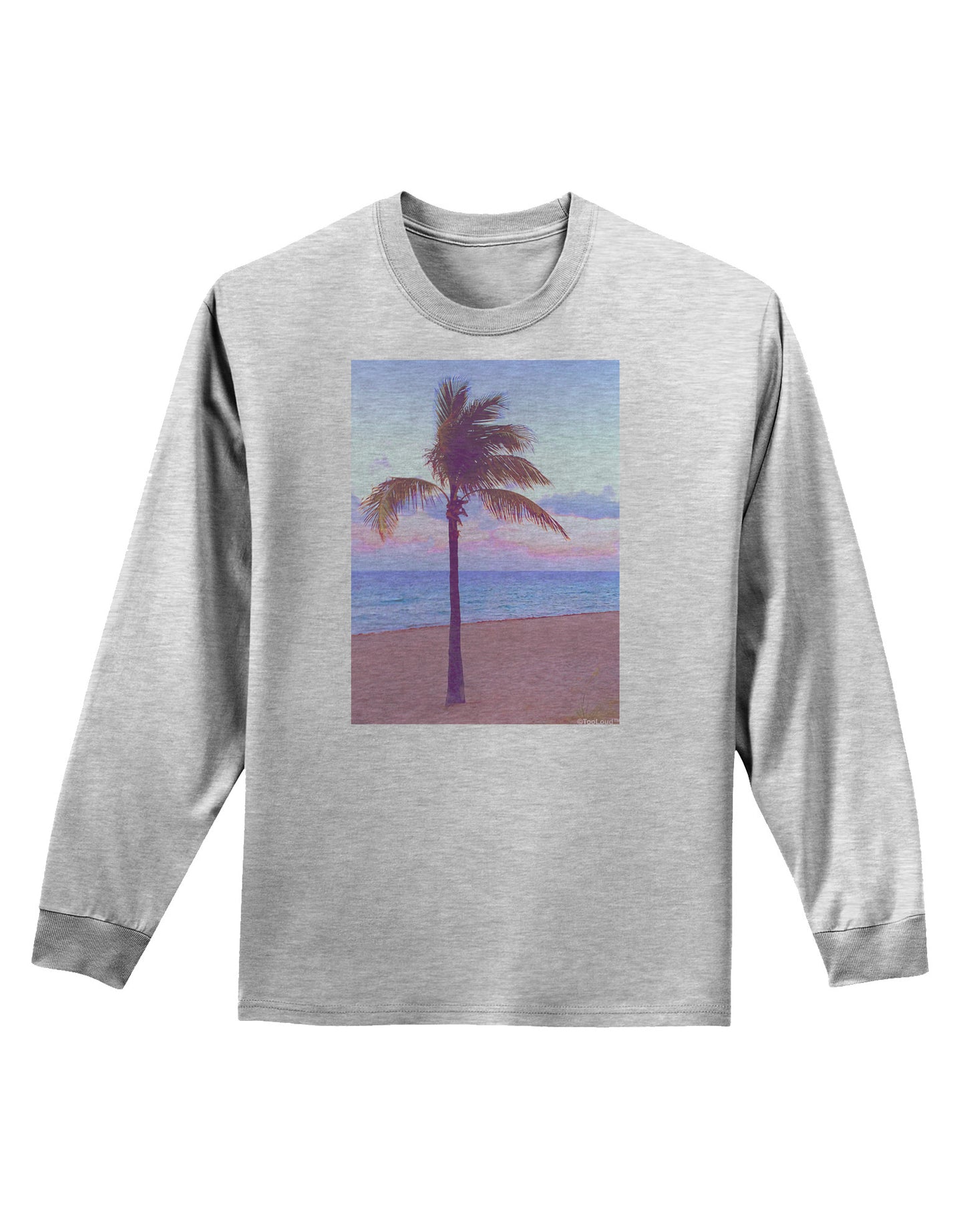 Palm Tree Beach Filter Adult Long Sleeve Shirt-Long Sleeve Shirt-TooLoud-AshGray-Small-Davson Sales