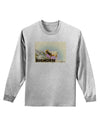 Bighorn Ram WatercolorText Adult Long Sleeve Shirt-Long Sleeve Shirt-TooLoud-AshGray-Small-Davson Sales