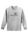 Marijuana Text and Leaf - Rainbow Adult Long Sleeve Shirt-Long Sleeve Shirt-TooLoud-AshGray-Small-Davson Sales