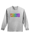 Proud American Rainbow Text Adult Long Sleeve Shirt by TooLoud-Long Sleeve Shirt-TooLoud-AshGray-Small-Davson Sales