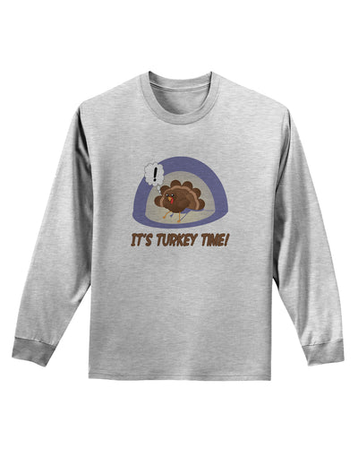 Escaping Turkey - Turkey Time Funny Adult Long Sleeve Shirt-Long Sleeve Shirt-TooLoud-AshGray-Small-Davson Sales