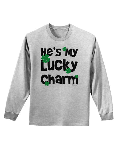 He's My Lucky Charm - Matching Couples Design Adult Long Sleeve Shirt by TooLoud-Long Sleeve Shirt-TooLoud-AshGray-Small-Davson Sales