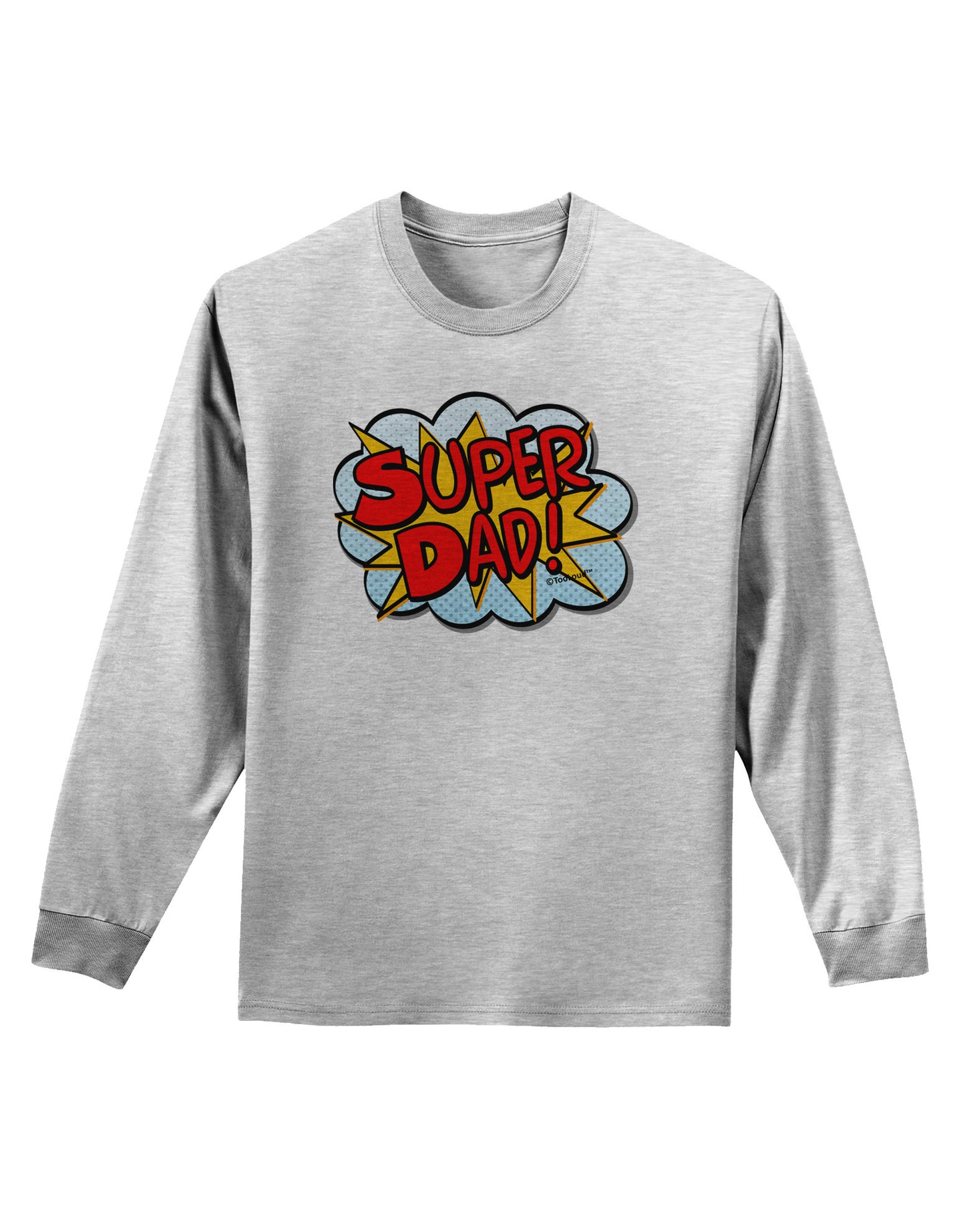 Super Dad - Superhero Comic Style Adult Long Sleeve Shirt-Long Sleeve Shirt-TooLoud-AshGray-Small-Davson Sales