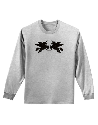 Unicorn Pegasus Black Glitter Adult Long Sleeve Shirt by TooLoud-Long Sleeve Shirt-TooLoud-AshGray-Small-Davson Sales