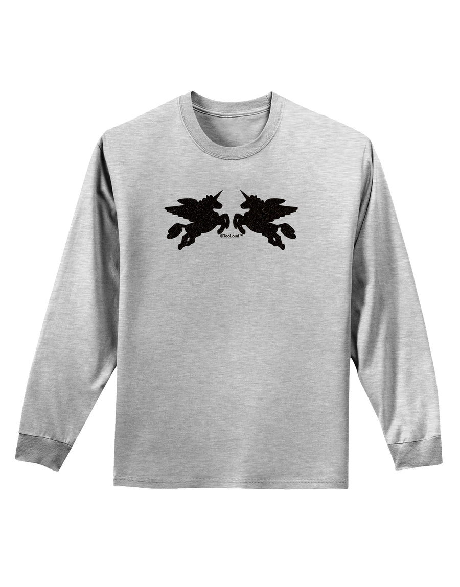 Unicorn Pegasus Black Glitter Adult Long Sleeve Shirt by TooLoud-Long Sleeve Shirt-TooLoud-White-Small-Davson Sales