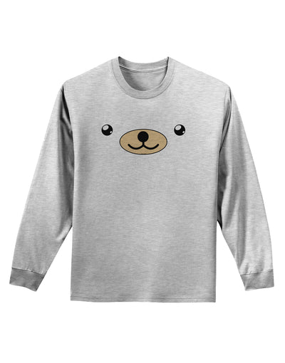 Kyu-T Face - Beartholomew the Teddy Bear Adult Long Sleeve Shirt-Long Sleeve Shirt-TooLoud-AshGray-Small-Davson Sales