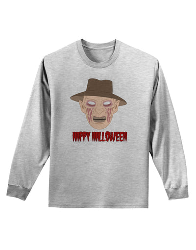 Scary Face With a Hat - Happy Halloween Adult Long Sleeve Shirt-Long Sleeve Shirt-TooLoud-AshGray-Small-Davson Sales