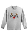 Matching Family Christmas Design - Reindeer - Sister Adult Long Sleeve Shirt by TooLoud-Long Sleeve Shirt-TooLoud-AshGray-Small-Davson Sales