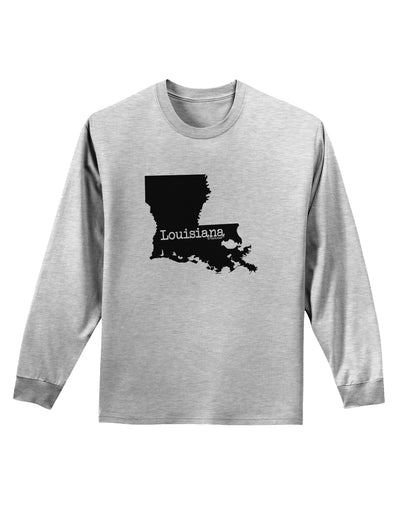 Louisiana - United States Shape Adult Long Sleeve Shirt by TooLoud-Long Sleeve Shirt-TooLoud-AshGray-Small-Davson Sales