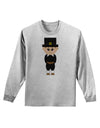 Cute Pilgrim Boy Thanksgiving Adult Long Sleeve Shirt-Long Sleeve Shirt-TooLoud-AshGray-Small-Davson Sales