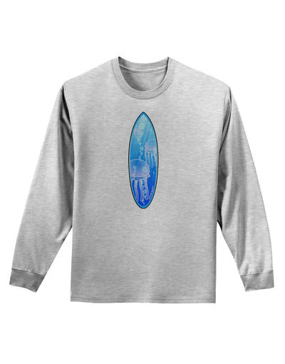 Jellyfish Surfboard Adult Long Sleeve Shirt by TooLoud-Long Sleeve Shirt-TooLoud-AshGray-Small-Davson Sales