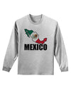 Mexico Outline - Mexican Flag - Mexico Text Adult Long Sleeve Shirt by TooLoud-Long Sleeve Shirt-TooLoud-AshGray-Small-Davson Sales